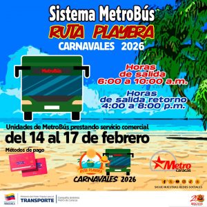 MetroBús del Metro de Caracas te lleva a la playa en estos Carnavales
